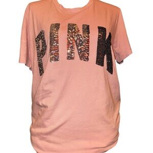 Pink VS- Short Sleeve Bling TShirt.